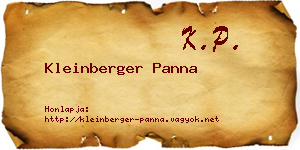 Kleinberger Panna névjegykártya